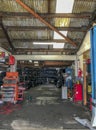 Car mechanics workshop interior