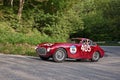 The car 1951 Mille Miglia winner Ferrari 340 America Berlinetta Vignale in historic race reenactment