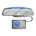 Car mirror dvr camera icon, cartoon style Royalty Free Stock Photo