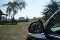 Car mirror in focus Royalty Free Stock Photo