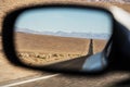 Car mirror, Followed by a car in the desert, paranoia