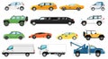 Car models set. Different automobiles types Royalty Free Stock Photo