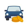 Car and money coin icon