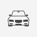 Car monochrome icon. Front view. Vector illustration. Royalty Free Stock Photo