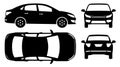 Car monochrome icons, black car vector illustration on a white background