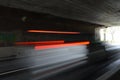 Car in motion in a tunnel