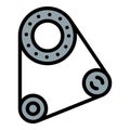 Car motor belt icon outline vector. Auto part Royalty Free Stock Photo