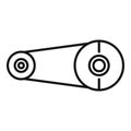 Car motor belt icon outline vector. Engine spare