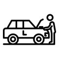 Car motor repair icon, outline style Royalty Free Stock Photo