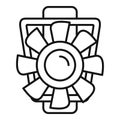 Car motor ventilator icon, outline style