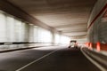 The car is moving rapidly through the tunnel. unsharply blurred Royalty Free Stock Photo