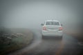A car moving through thick fog Royalty Free Stock Photo