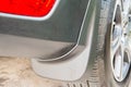 Car mudgaurd, mudflap on rear wheels Royalty Free Stock Photo