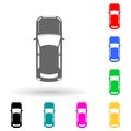 car multi color style icon. Simple glyph, flat vector of transport view from above icons for ui and ux, website or mobile Royalty Free Stock Photo