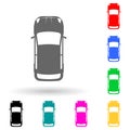 car multi color style icon. Simple glyph, flat vector of transport view from above icons for ui and ux, website or mobile Royalty Free Stock Photo