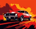 The car muscle american generative design art retro vintage is American Muscle Car.