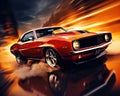 The car muscle american generative design art retro vintage is American Muscle Car.