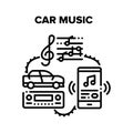 Car Music Device Vector Black Illustrations Royalty Free Stock Photo