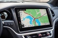 Car Navigation System Display Closeup Showing Map Route Royalty Free Stock Photo