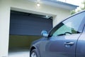 Car near the automatic garage door Royalty Free Stock Photo