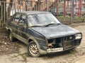 Car neglected in the city Royalty Free Stock Photo