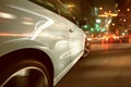 Car during a night drive through the city Royalty Free Stock Photo