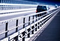 Car on Norway bridge perspective background