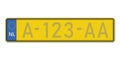 Car number plate. Vehicle registration license of Netherlands