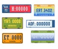 Car numbers plates vehicle license American states