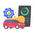 Car obd errors diagnostics scanner icon vector, auto vehicle maintenance inspection checkup status modern graphic design, Royalty Free Stock Photo