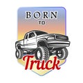 Car off-road 4x4 suv emblem, badge born to Royalty Free Stock Photo