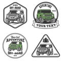 Car off-road 4x4 suv trophy truck logo template set Royalty Free Stock Photo