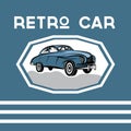 Car old vintage poster Royalty Free Stock Photo