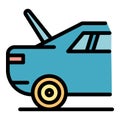 Car with open trunk icon color outline vector Royalty Free Stock Photo