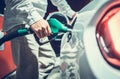 Car Owner Refueling His Vehicle on a Gas Station Royalty Free Stock Photo