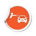 Car and paint sprayer icon on te Sticker