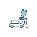Car and Paint Sprayer vector concept colored icon Royalty Free Stock Photo