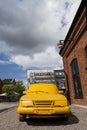 A car painted yellow for art