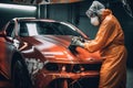 Car painter protective clothes. Generate Ai