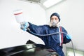 Car painting in chamber Royalty Free Stock Photo