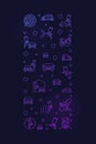 Car Painting concept outline vertical purple banner. Vector colored illustration