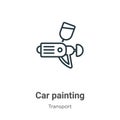 Car painting outline vector icon. Thin line black car painting icon, flat vector simple element illustration from editable Royalty Free Stock Photo