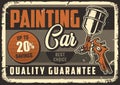 Car painting tool vintage poster