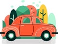 Car, Paper cut style cars, simple vector