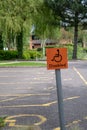 Car park for disable people, signs showing access for disable people only