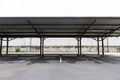 Car park empty open garage roof.outdoor of parking garage with car and vacant parking lot in parking building.some carpark empty i Royalty Free Stock Photo