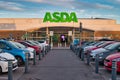 The car park and frontage of a store of the Walmart owned ASDA British supermarket