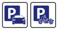 Car park icon and Bike park board