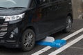 A car park with slippage protection from steep slopes in Japan