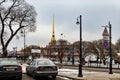 St. Petersburg, Russia, February 2020. View of the Peter and Paul Fortress from the parking lot.